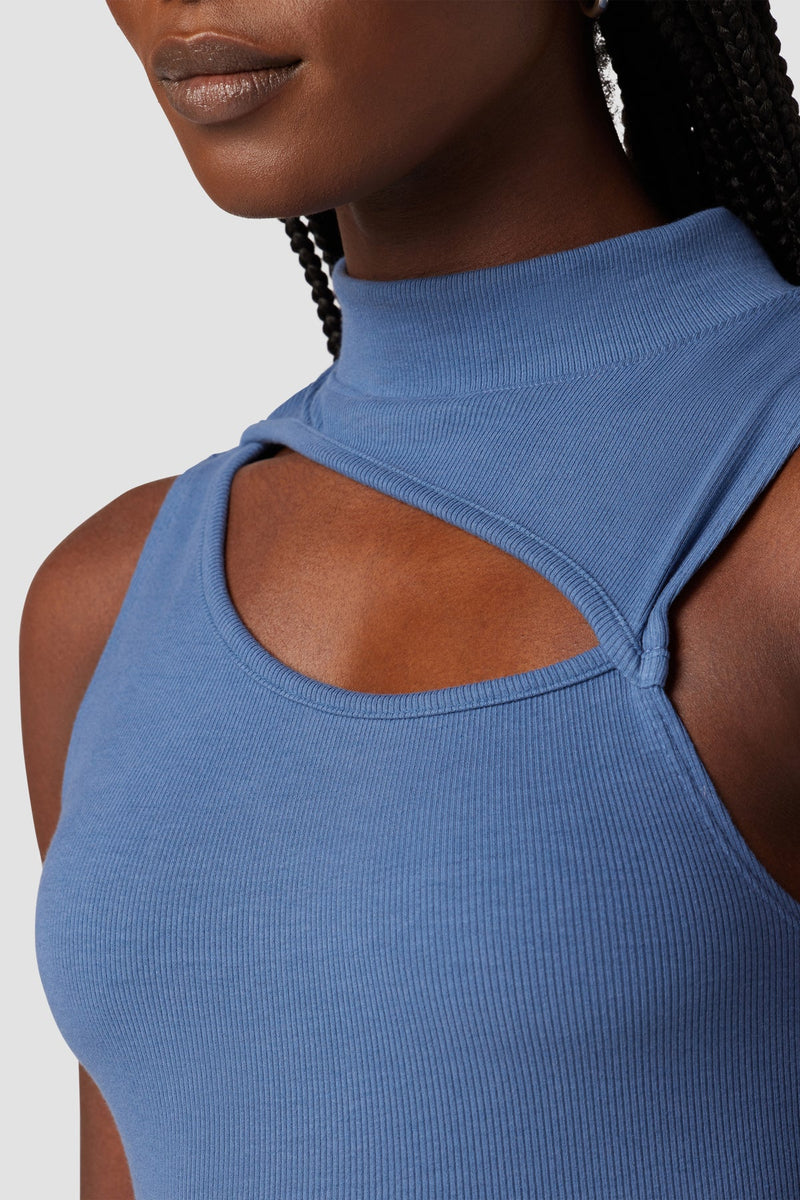 Mock Neck Cut Out Tank