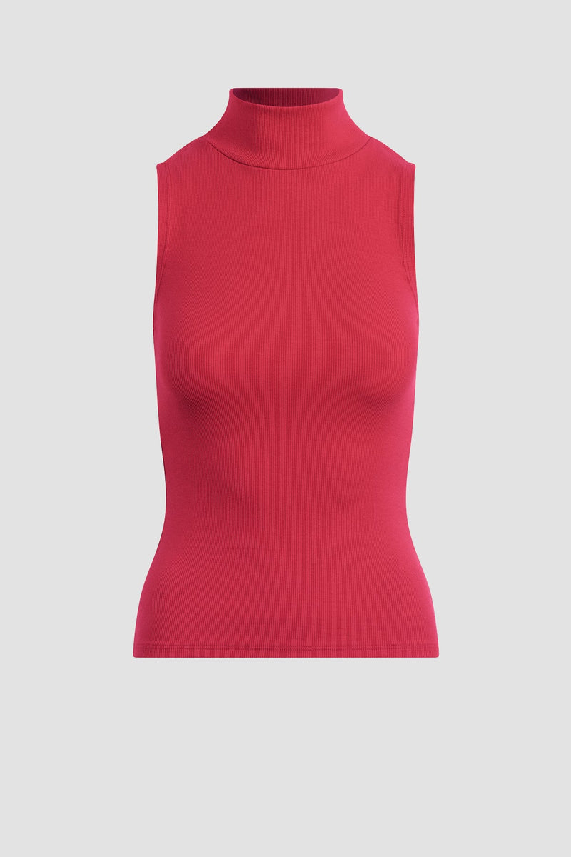 Mockneck Back Keyhole Tank