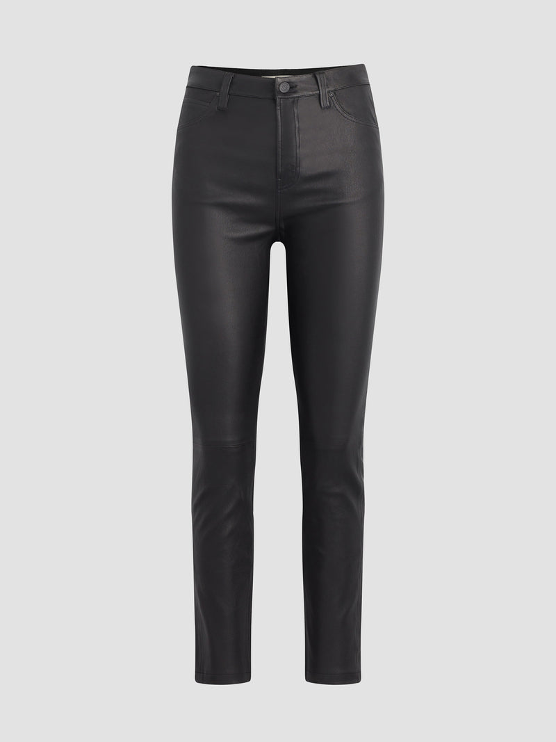 Harlow Ultra High-Rise Cigarette Leather Ankle Pant