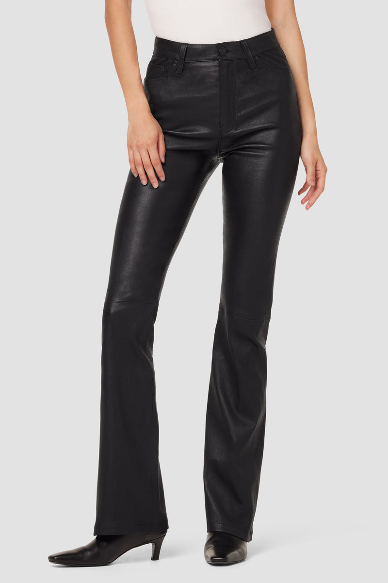 Nico Mid-Rise Straight Leather Crop Pant