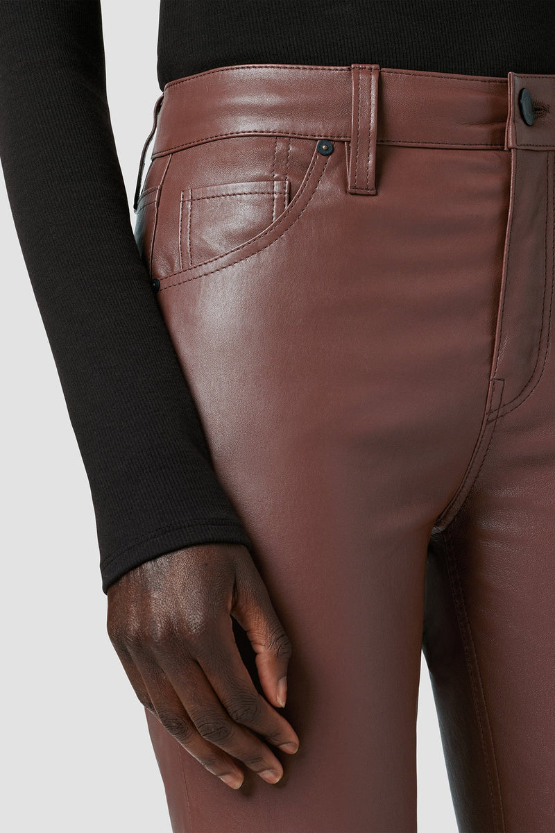 Barbara High-Rise Baby Bootcut Leather Pant