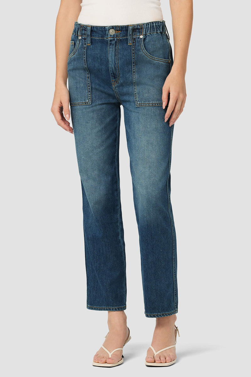 Remi High-Rise Elastic Waist Straight Ankle Jean