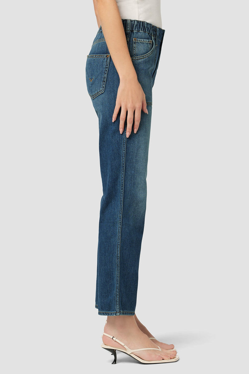 Remi High-Rise Elastic Waist Straight Ankle Jean