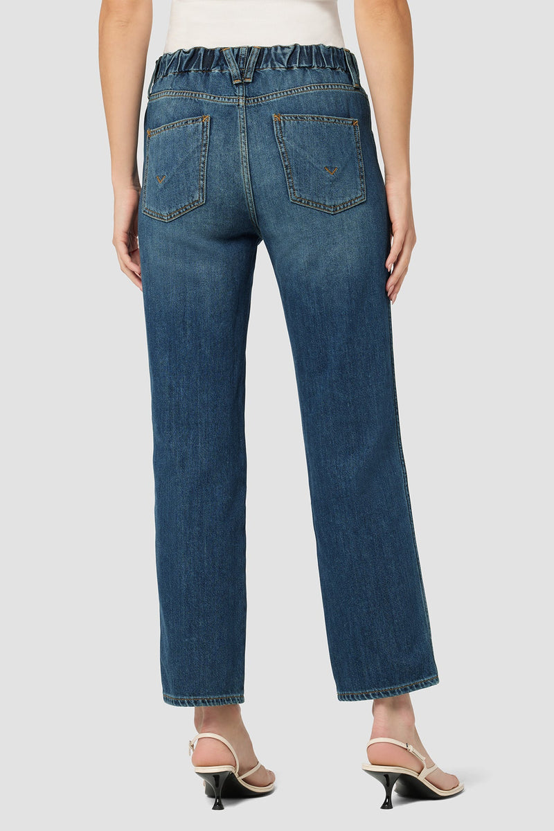 Remi High-Rise Elastic Waist Straight Ankle Jean