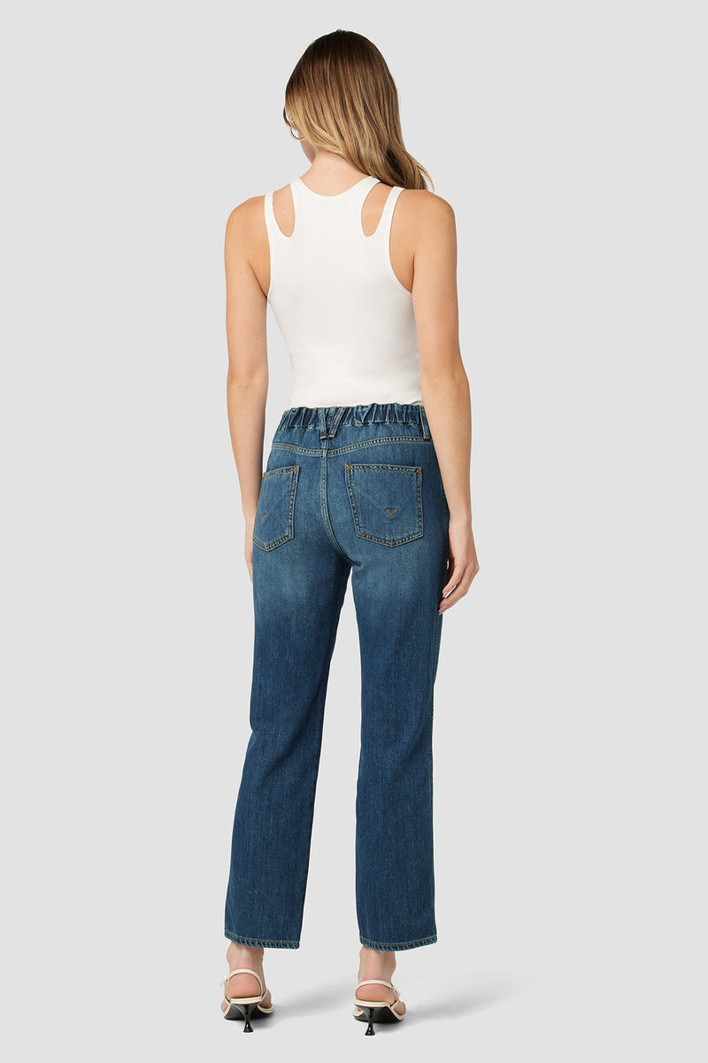 Remi High-Rise Elastic Waist Straight Ankle Jean