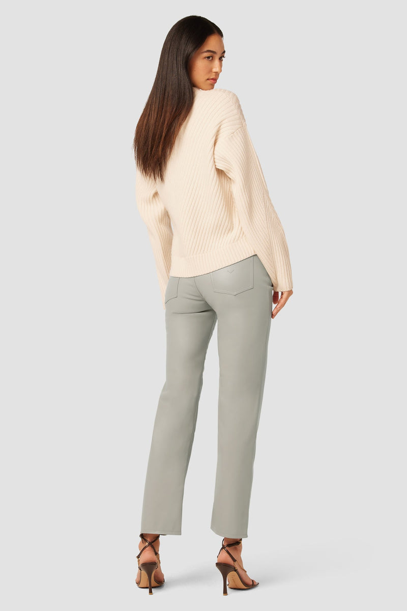 Remi High-Rise Vegan Leather Straight Pant