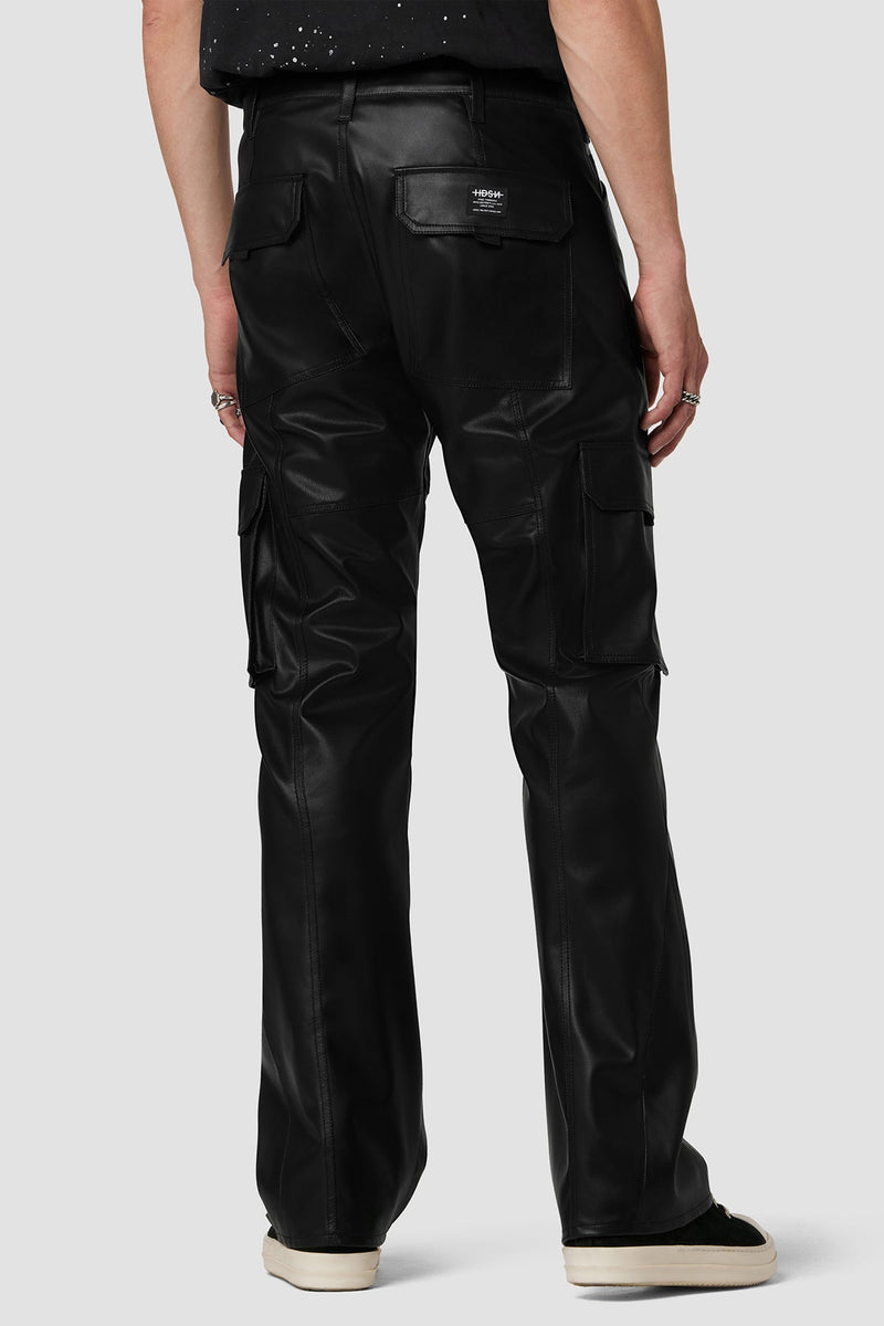 Walker Vegan Leather Cargo Kick Flare Jean