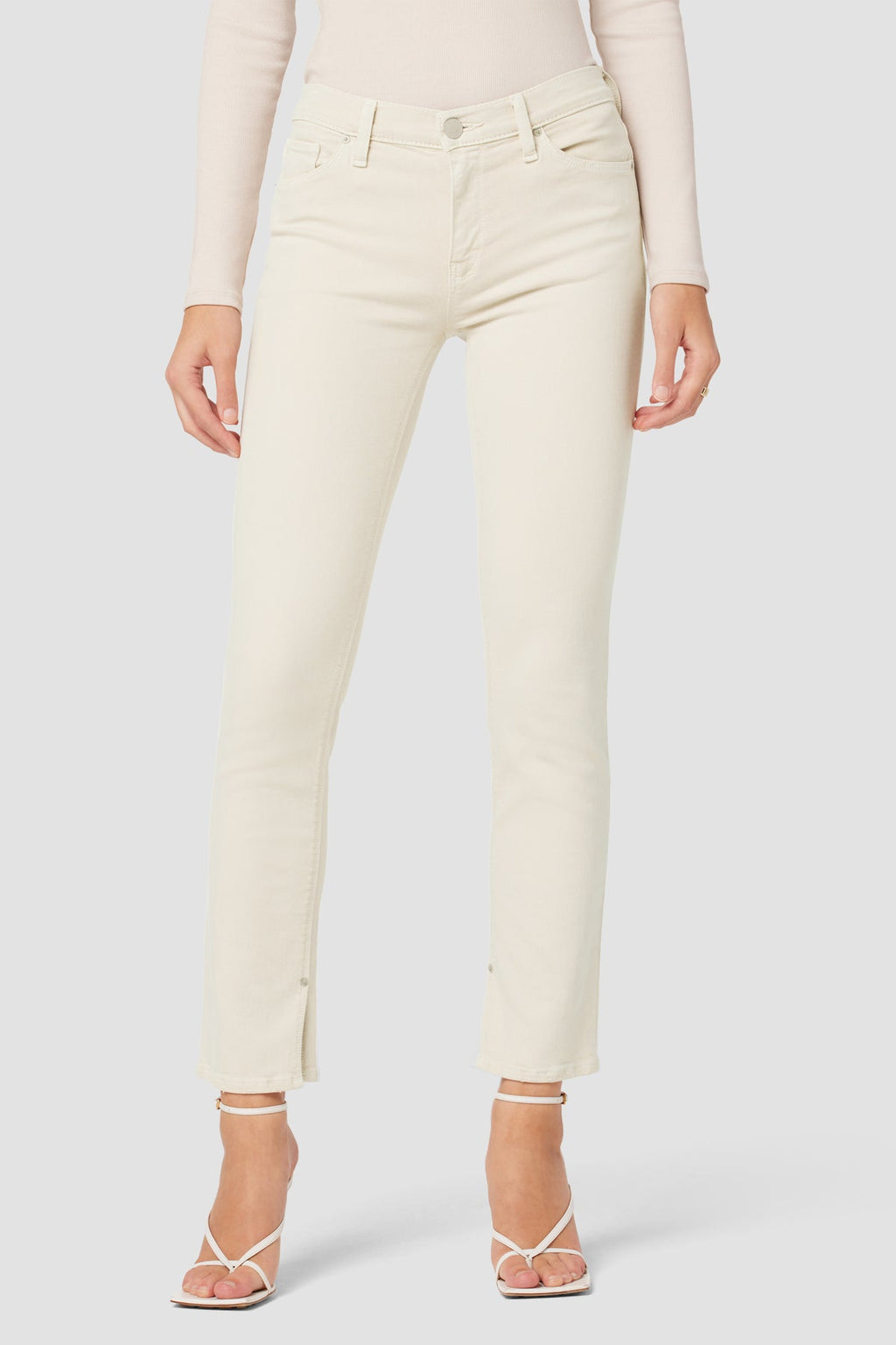 Nico Mid-Rise Straight Ankle Jean w/ Slit Hem