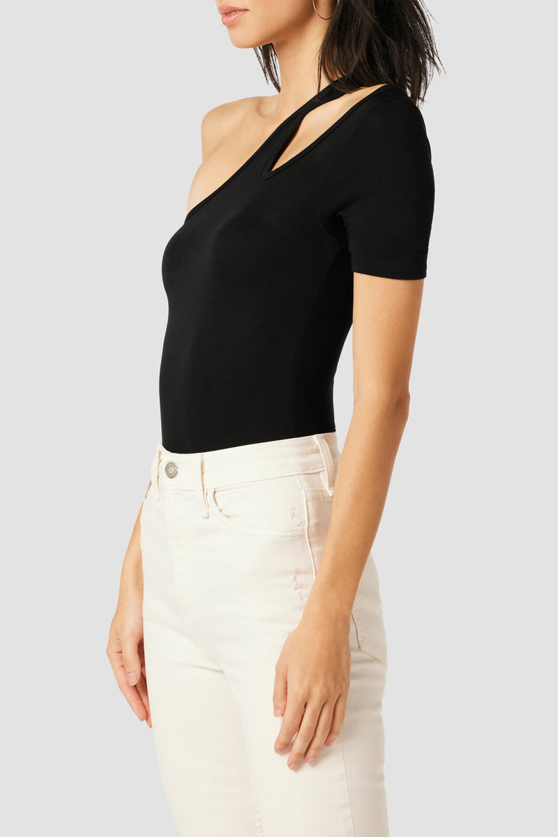 Short Sleeve Asymmetrical Bodysuit