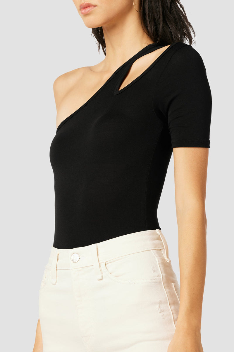 Short Sleeve Asymmetrical Bodysuit