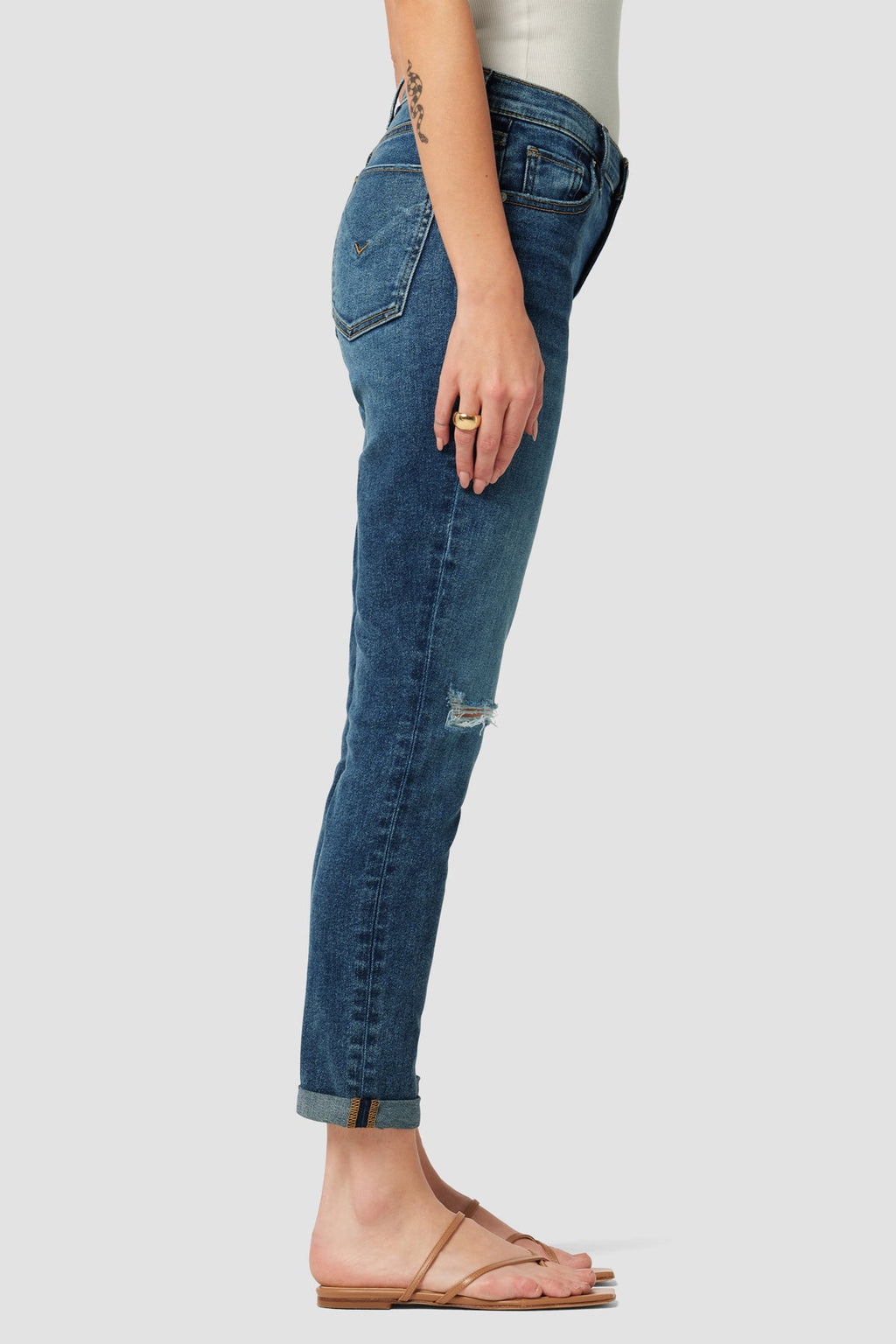 Lana Mid-Rise Slim Boyfriend Crop Jean