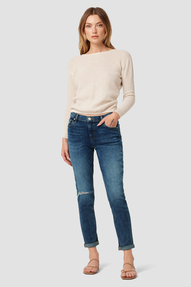 Lana Mid-Rise Slim Boyfriend Crop Jean