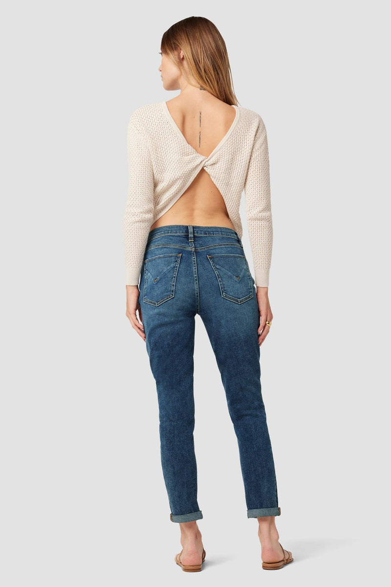 Lana Mid-Rise Slim Boyfriend Crop Jean