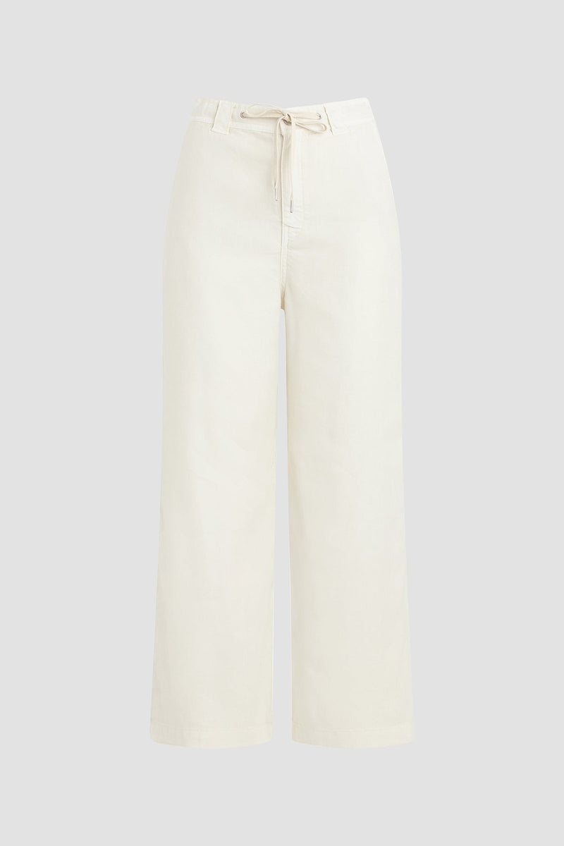 Drawstring Wide Leg Crop Trouser