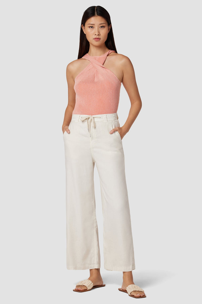 Drawstring Wide Leg Crop Trouser