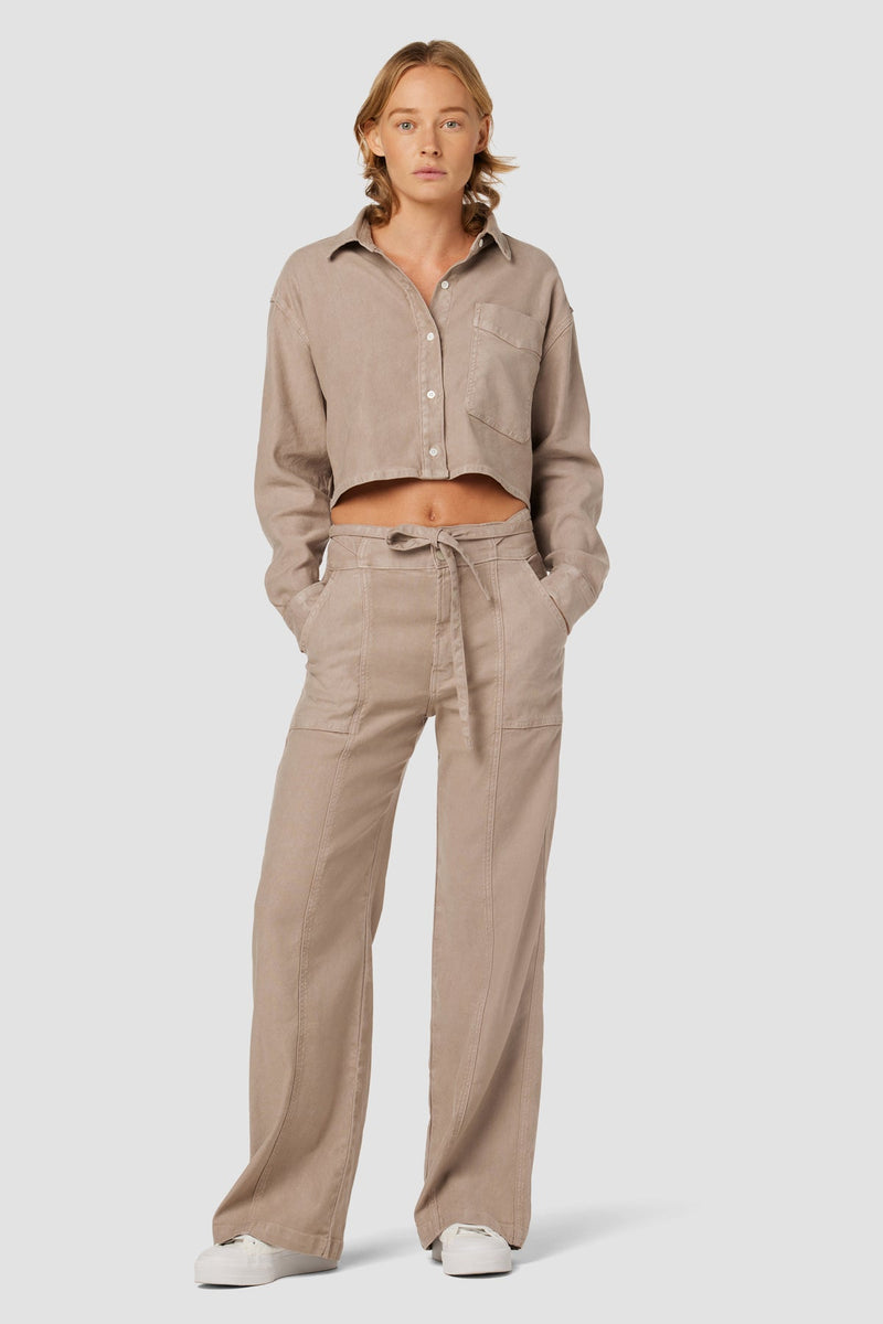 Tie Waist Wide Leg Trouser