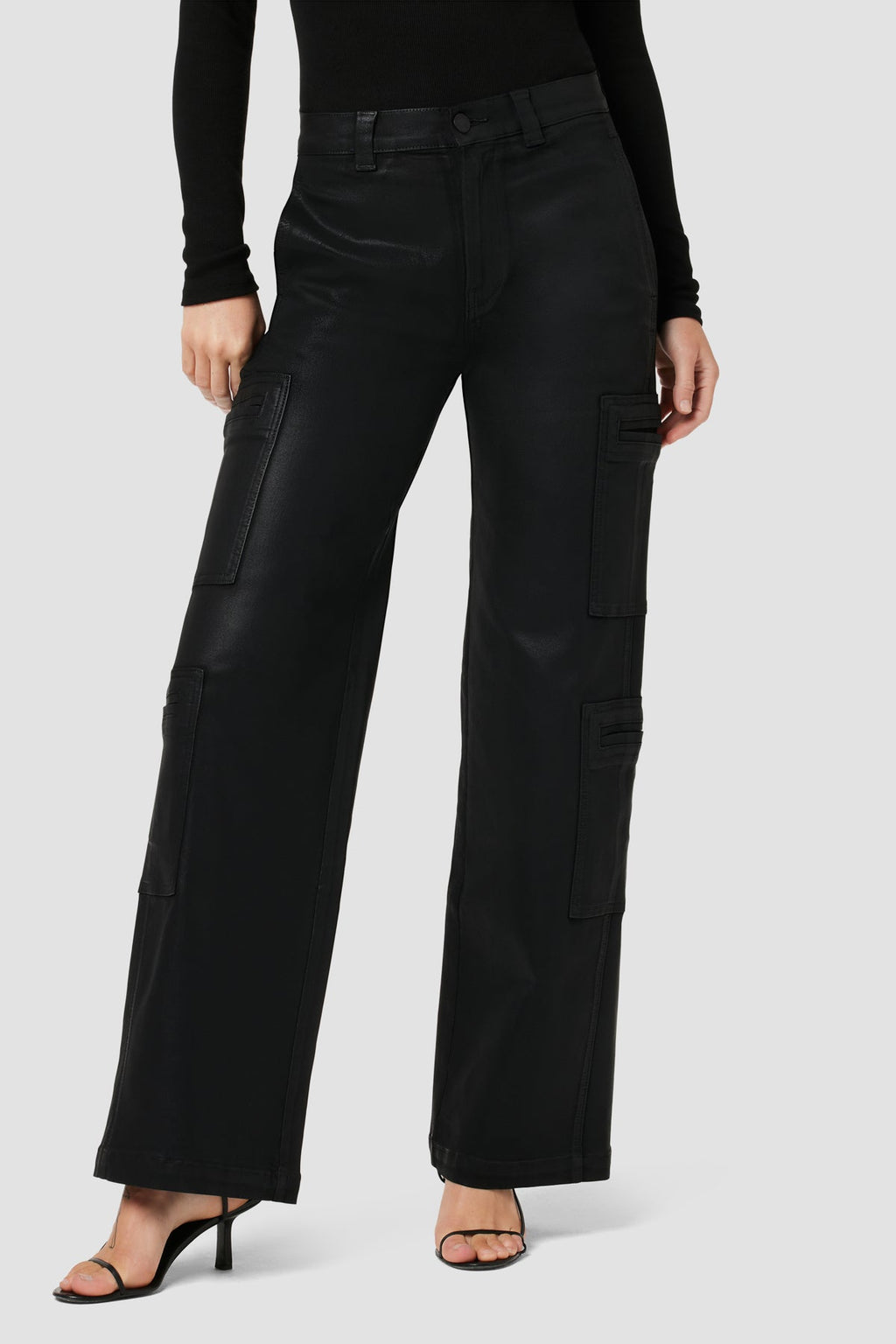 High-Rise Welt Pocket Wide Leg Cargo