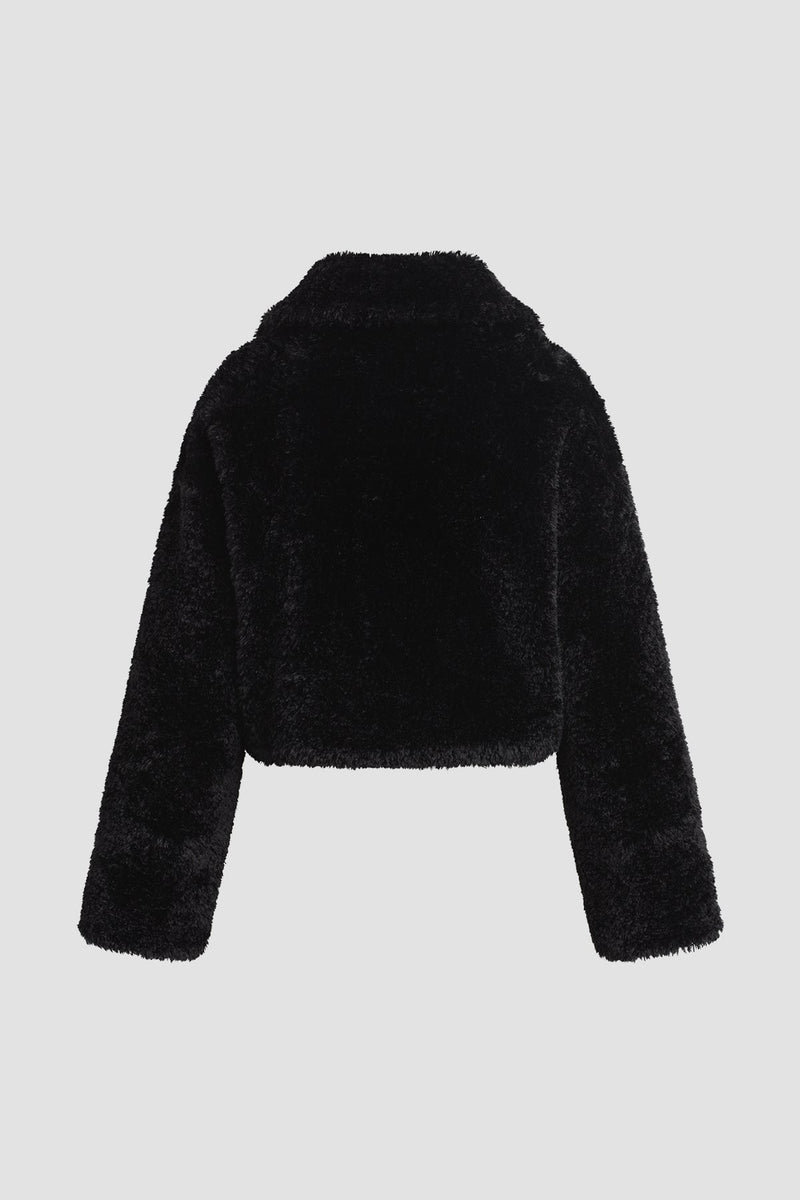 Cropped Plush Teddy Fur Jacket