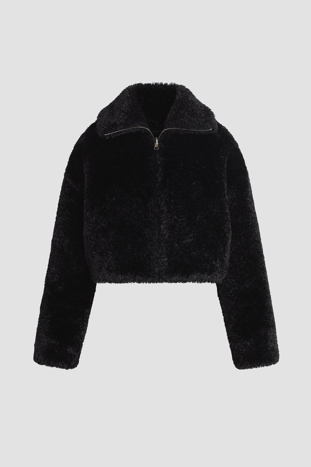 Cropped Plush Teddy Fur Jacket