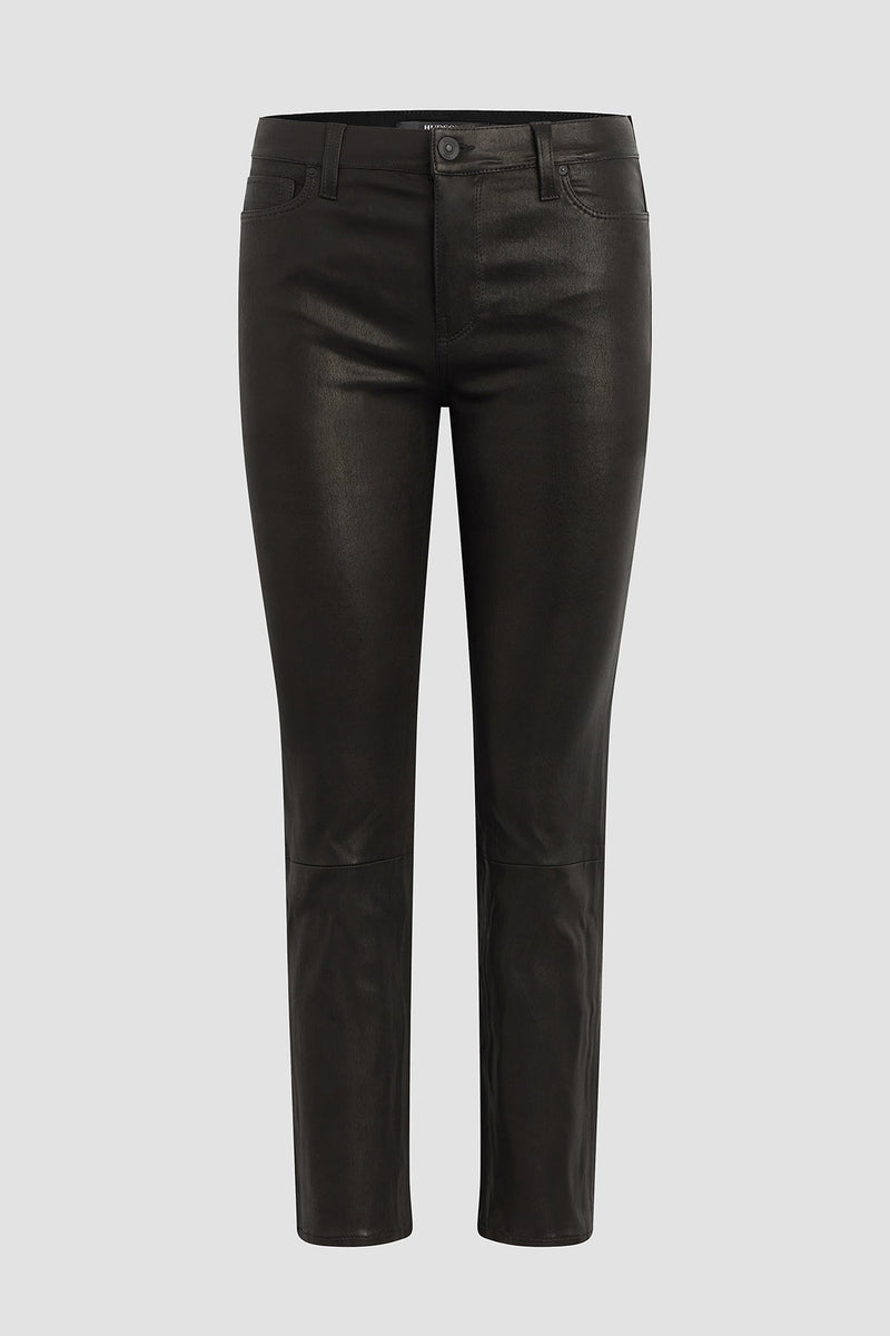 Nico Mid-Rise Straight Leather Crop Pant