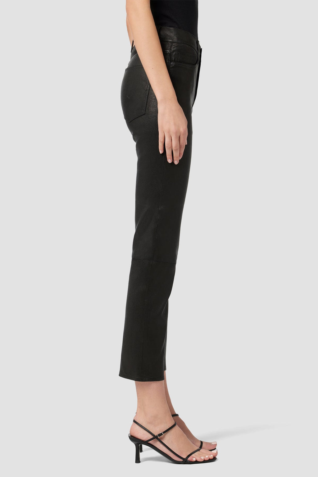 Nico Mid-Rise Straight Leather Crop Pant