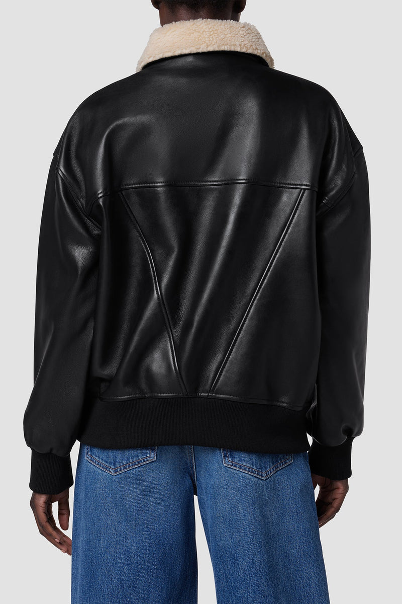 Oversized Leather Bomber Jacket