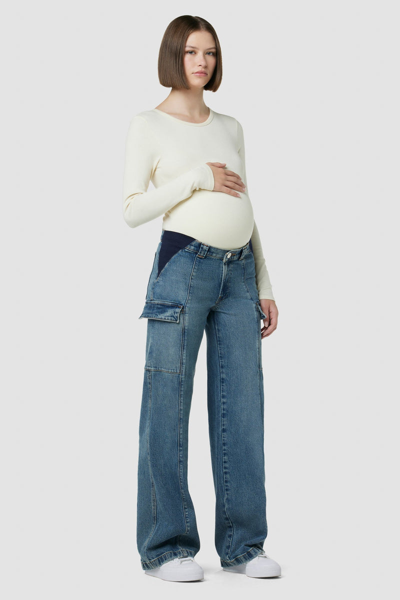 Utility Wide Leg Cargo Maternity Pant