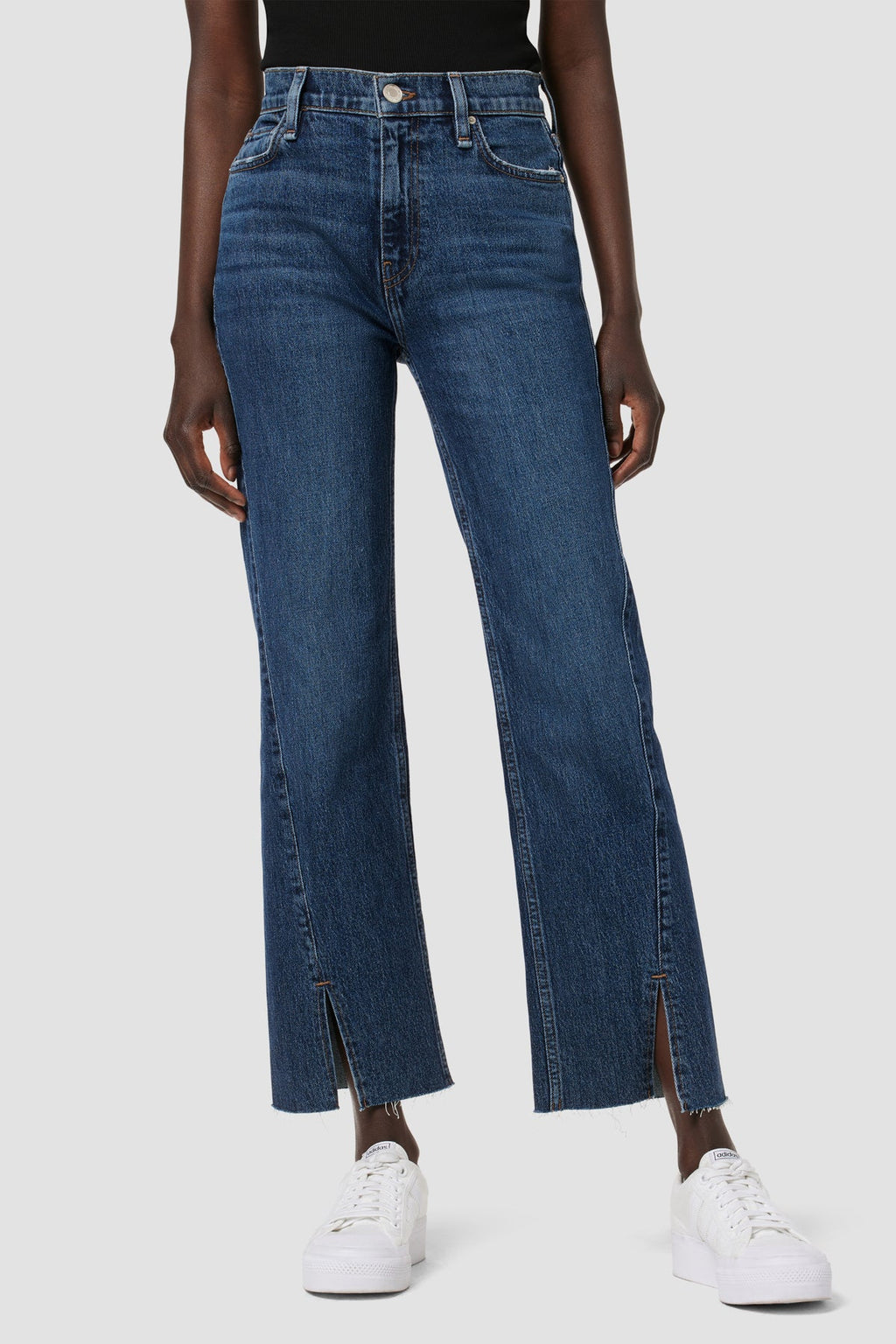 Remi High-Rise Straight Forward Seam Jean w/ Slit Hem