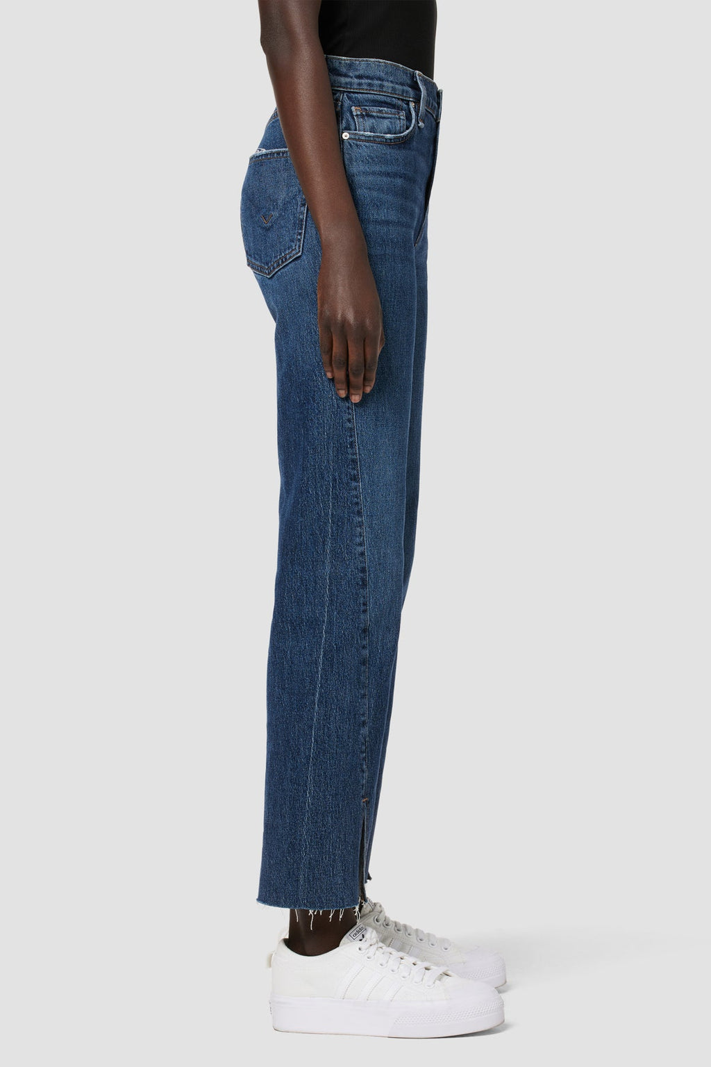 Remi High-Rise Straight Forward Seam Jean w/ Slit Hem