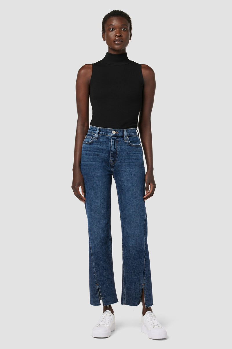 Remi High-Rise Straight Forward Seam Jean w/ Slit Hem