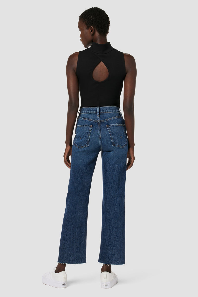 Remi High-Rise Straight Forward Seam Jean w/ Slit Hem