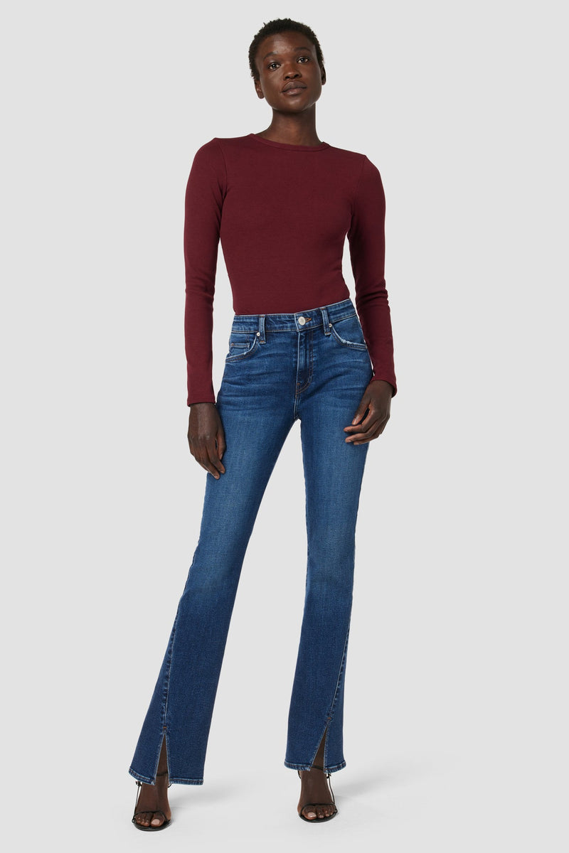 Barbara High-Rise Baby Bootcut Jean w/ Split Hem