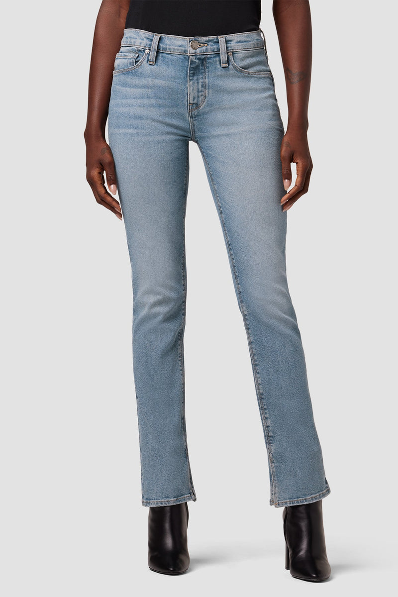 Nico Mid-Rise Straight Leg Ankle Jean w/ Slit Hem