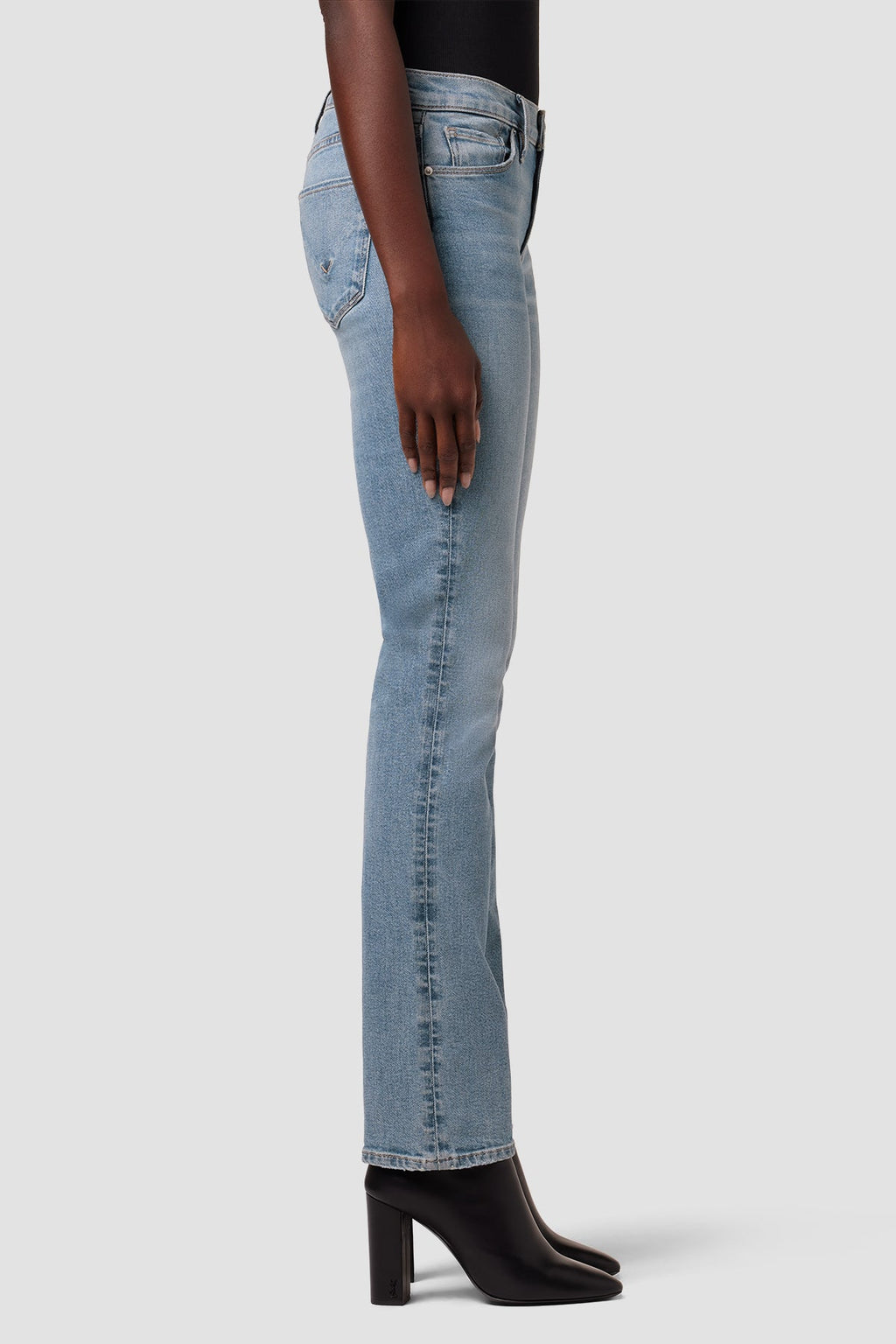 Nico Mid-Rise Straight Leg Ankle Jean w/ Slit Hem