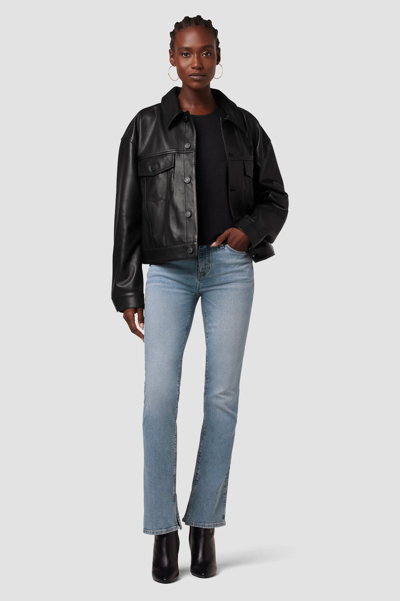 Nico Mid-Rise Straight Leg Ankle Jean w/ Slit Hem