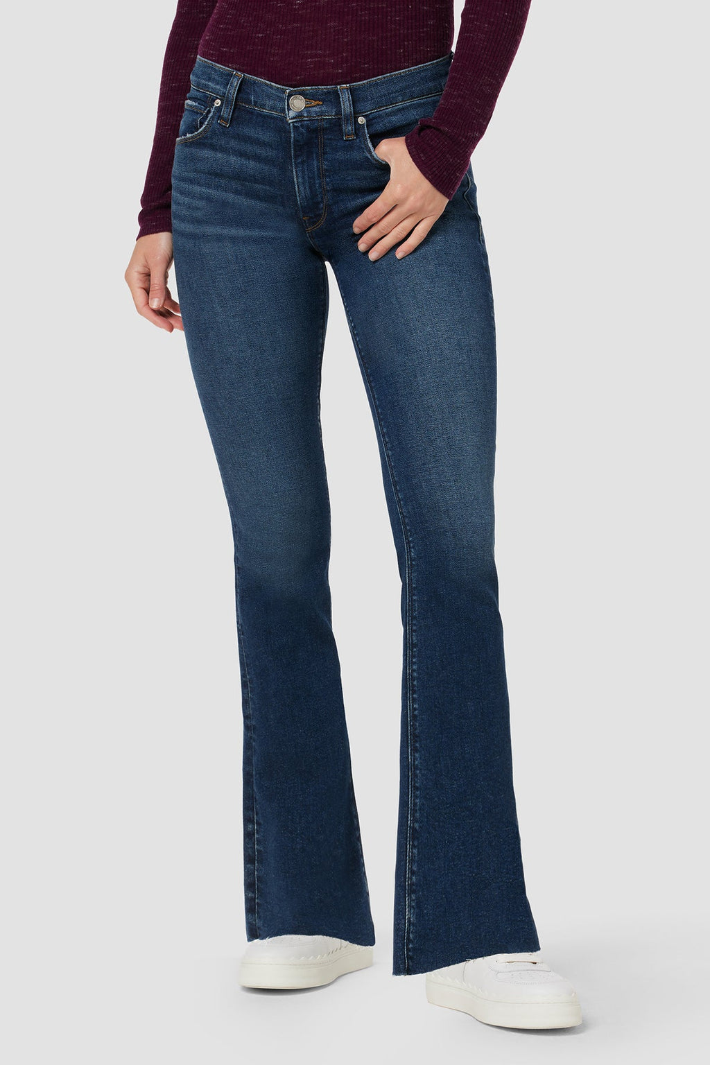 Nico Mid-Rise Barefoot Bootcut Jean