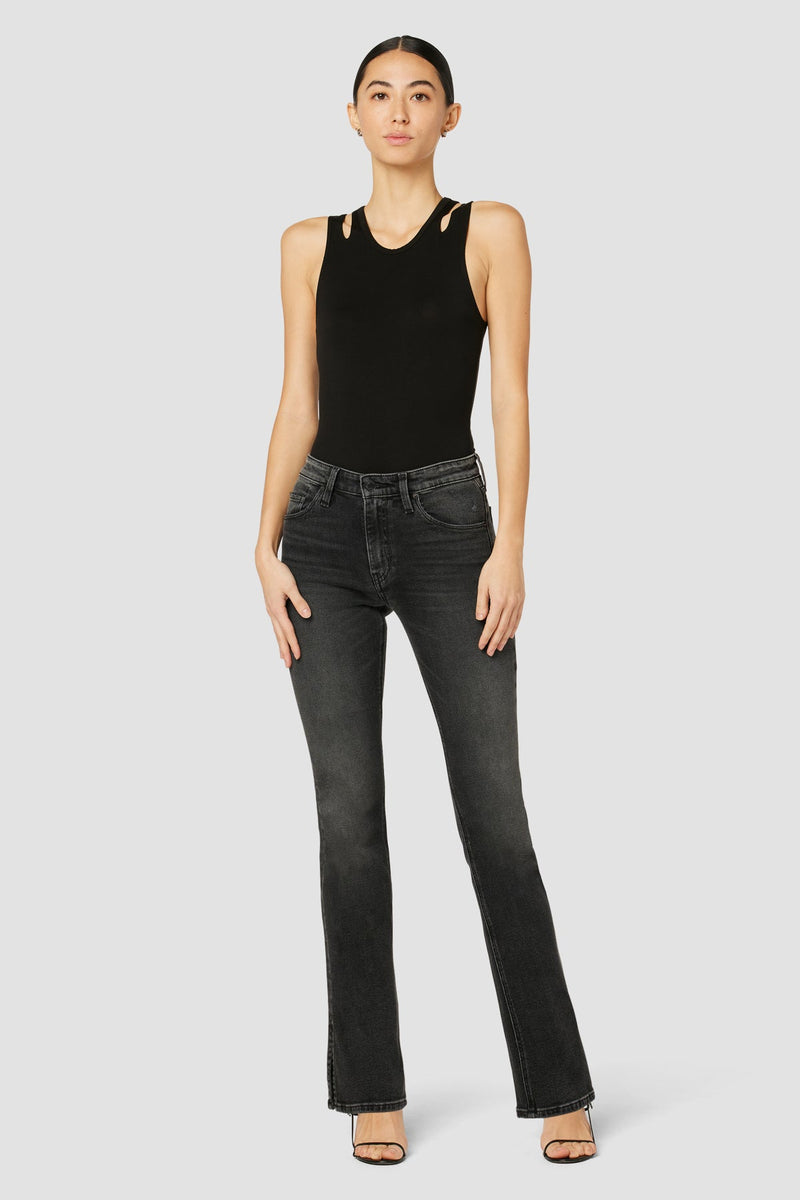 Barbara High-Rise Baby Bootcut Jean w/ Slit Hem