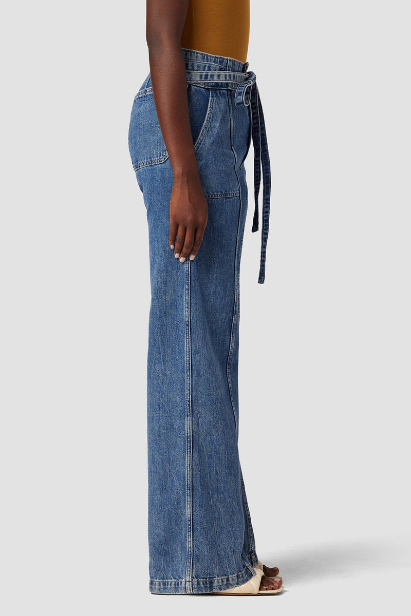 Tie Waist Wide Leg Trouser