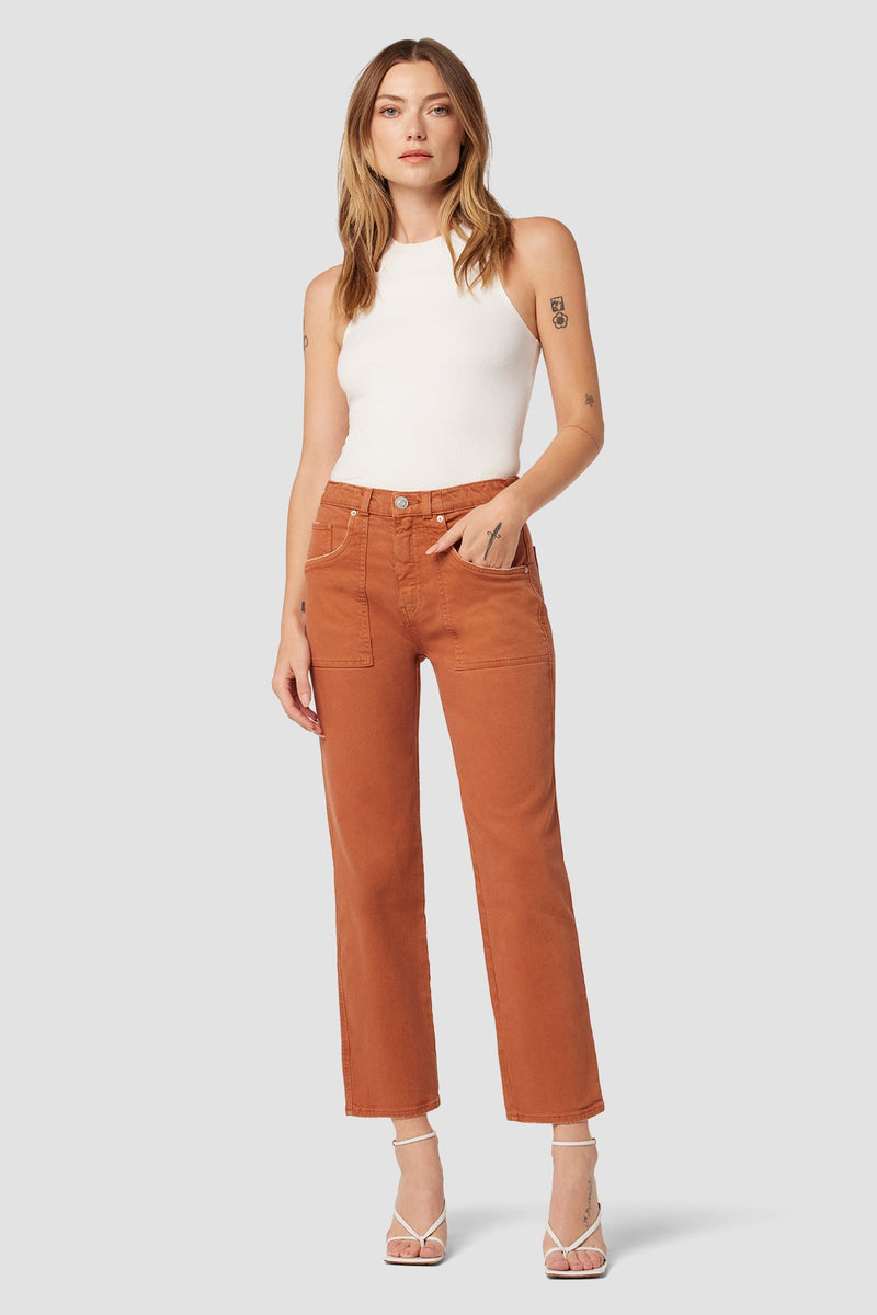 Remi High-Rise Elastic Waist Straight Ankle Jean